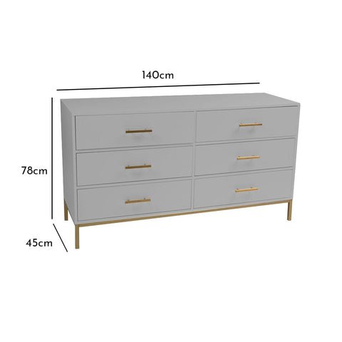 Marie 6 Drawer Chest of Drawers - White 1 Marie White Chest of Drawers - 6 Drawer