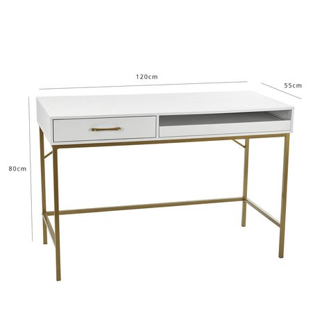 Outlet - Marie Desk - White 1 Dimensions image for Marie desk in white - Laura James Home