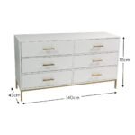 Marie 6 Drawer Chest of Drawers - White - Image 5
