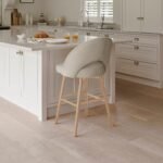 Marilyn Soft Beige Bar Stool - Whitewash Oak Legs - Image 3