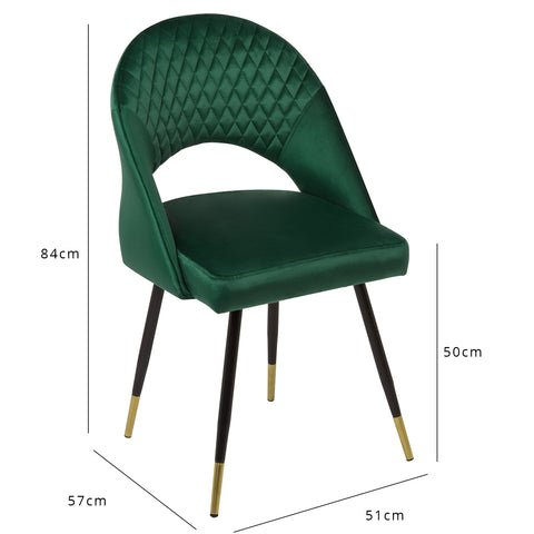 Outlet - Marilyn Dining Chairs - Set Of 2 - Green Velvet 1 Marilyn dining chairs - set of 2 -green velvet