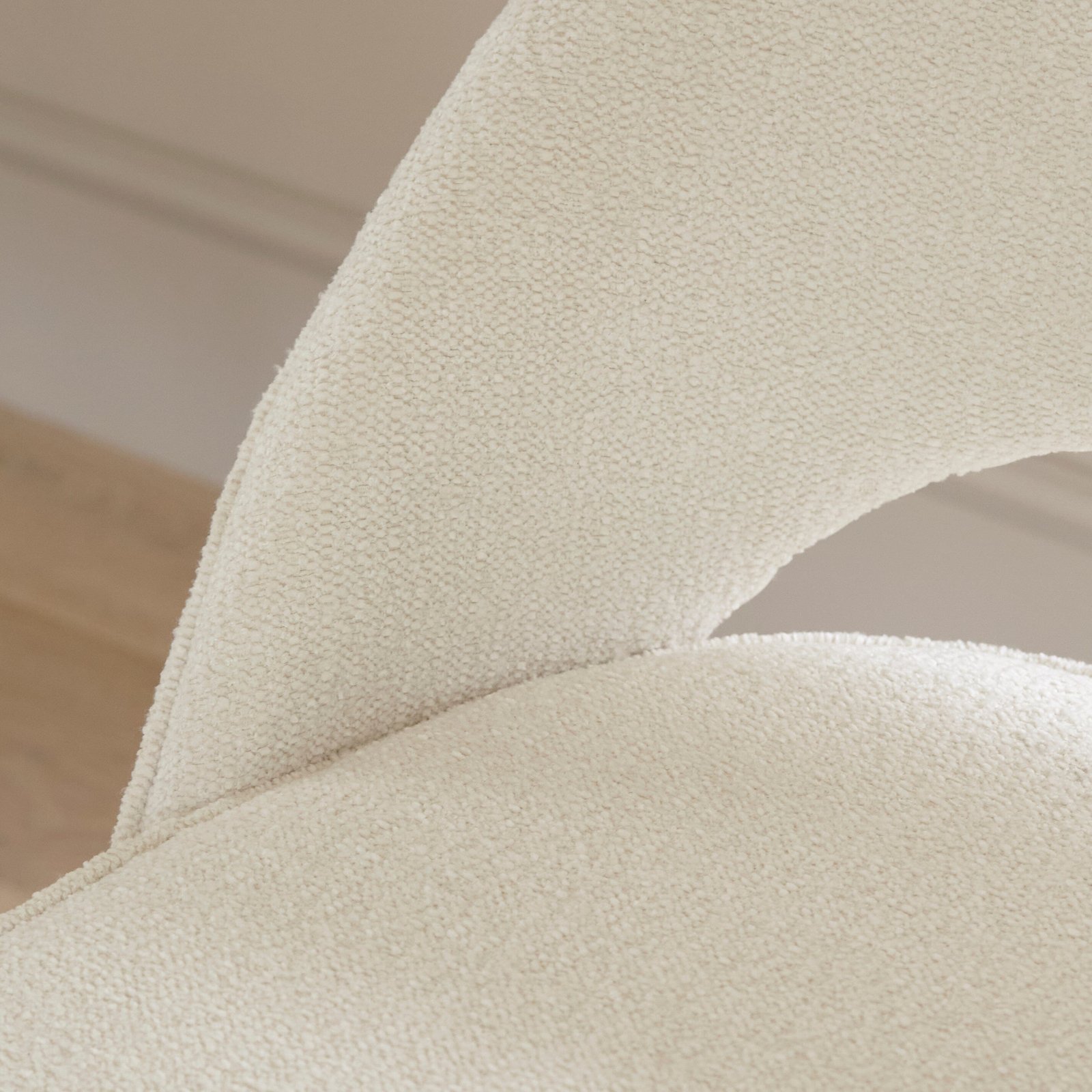 Outlet - Marilyn Boucle Dining Chairs - Set of 2 - Whitewash Oak Legs - Image 8
