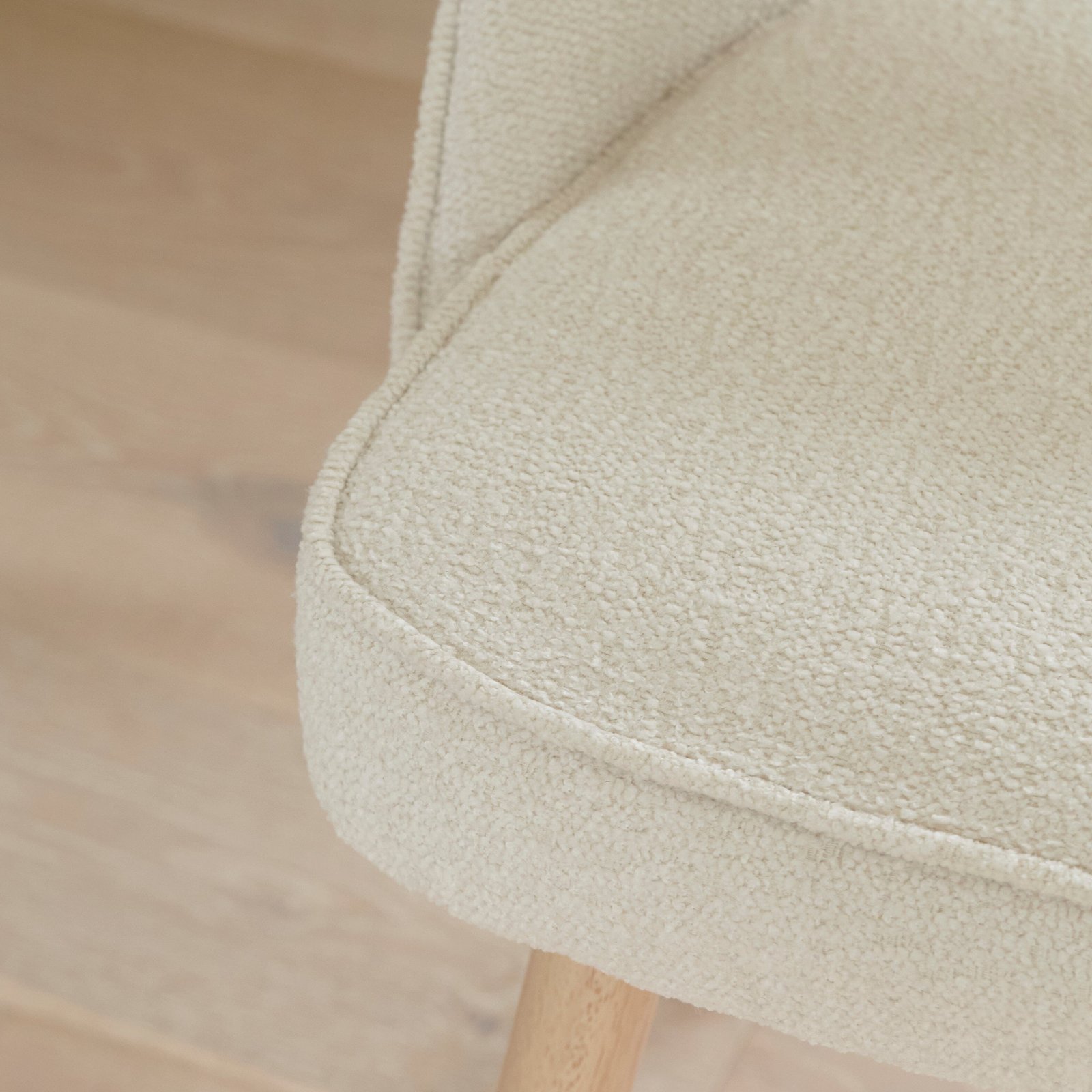 Outlet - Marilyn Boucle Dining Chairs - Set of 2 - Whitewash Oak Legs - Image 3