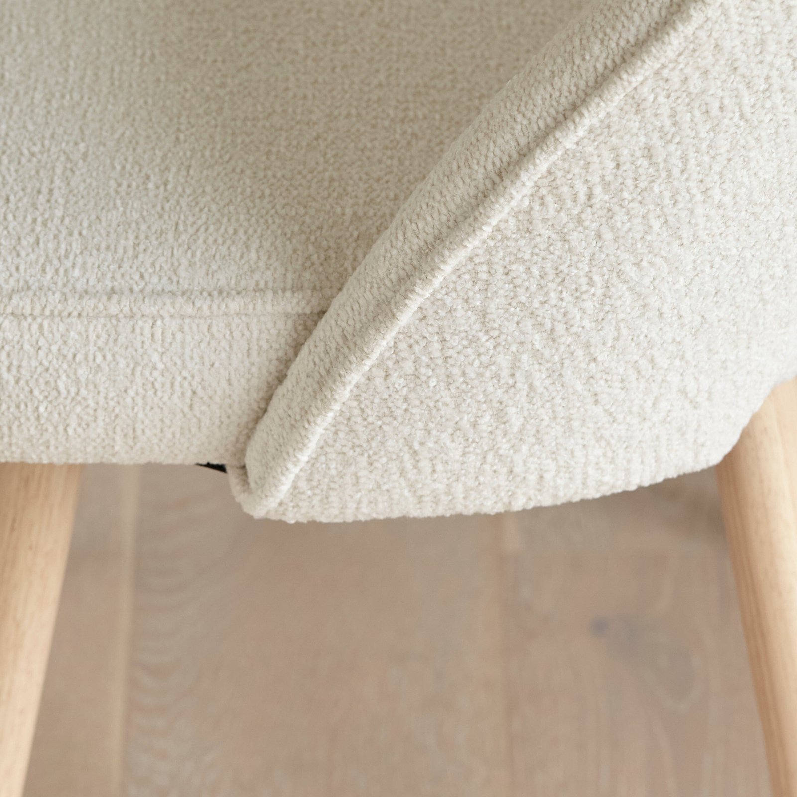 Outlet - Marilyn Boucle Dining Chairs - Set of 2 - Whitewash Oak Legs - Image 5