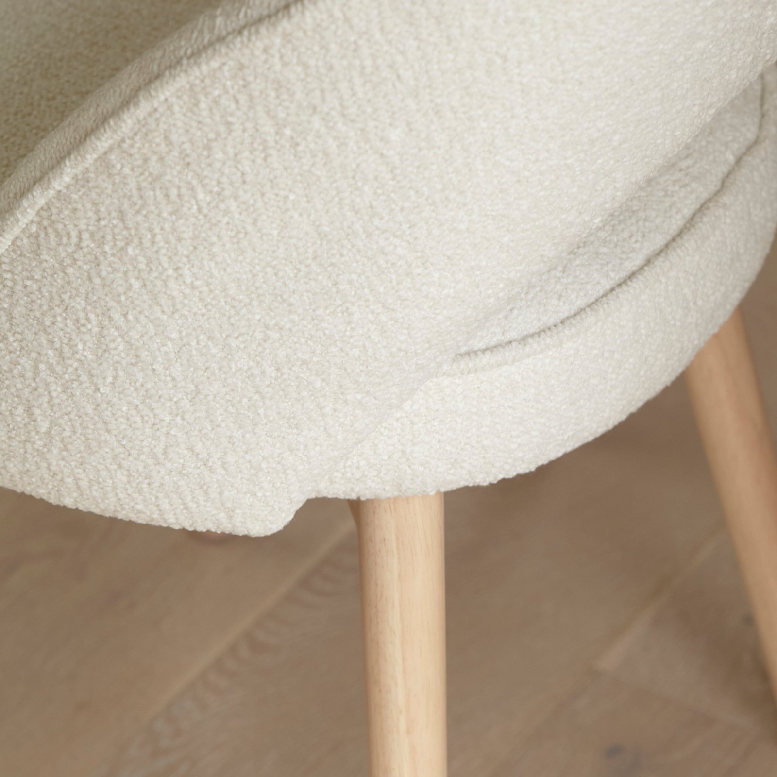 Outlet - Marilyn Boucle Dining Chairs - Set of 2 - Whitewash Oak Legs - Image 7
