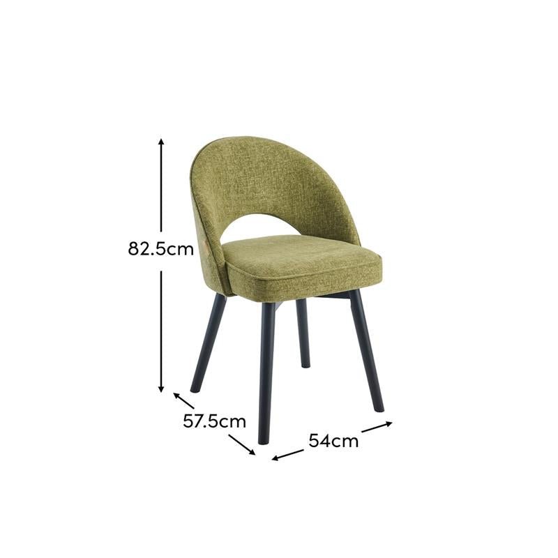 Marilyn Green Dining Chairs - Set of 2 - Black Legs - Image 9
