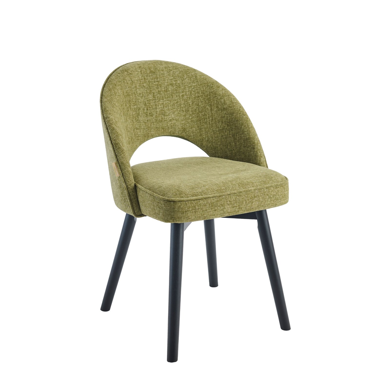 Orla Black Mango Wood Round Dining Table Set - 4 Seater - Marilyn Green Dining Chairs - Black Legs - Image 8