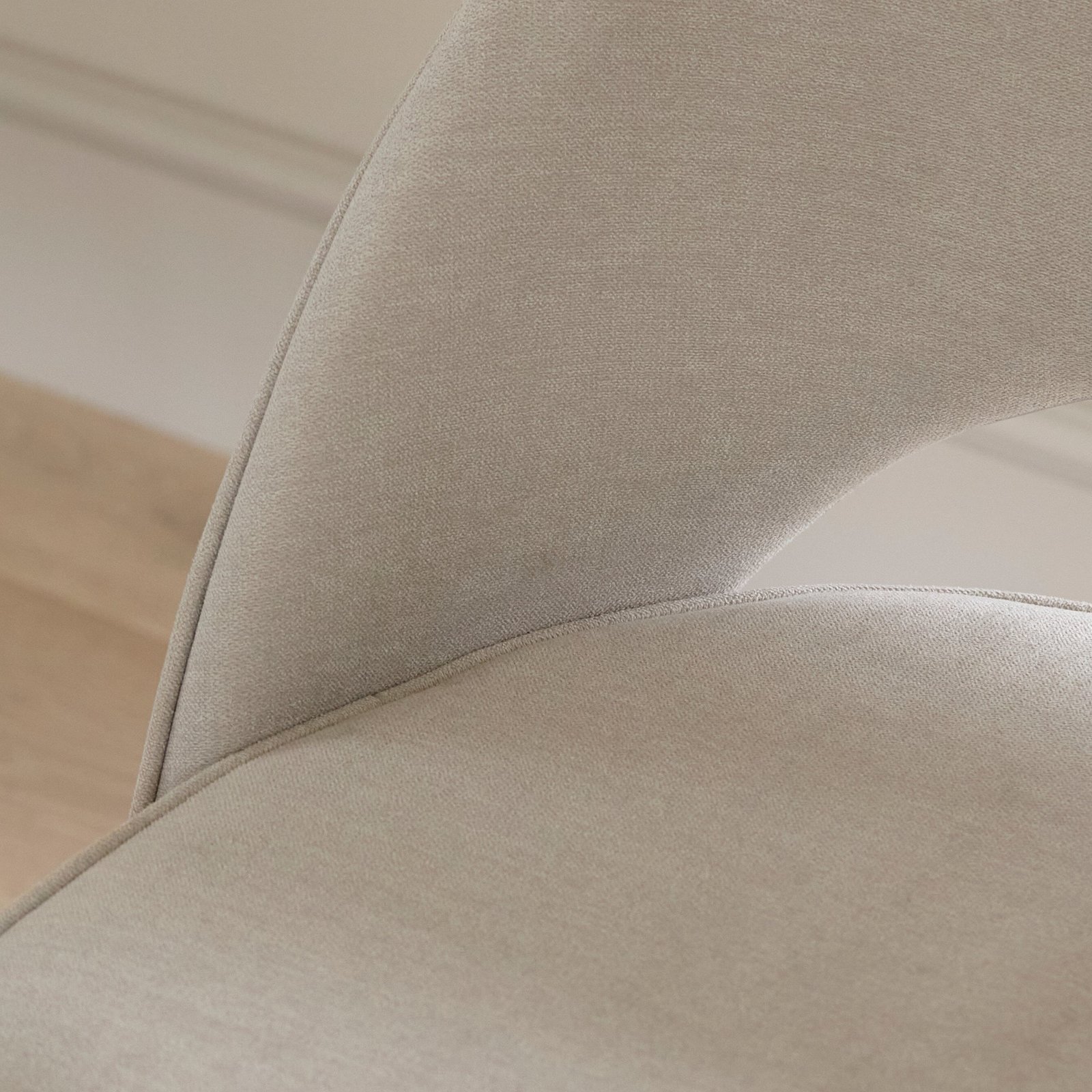 Outlet - Marilyn Dining Chairs - Set of 2 - Soft Beige with Black Oak Legs - Image 4