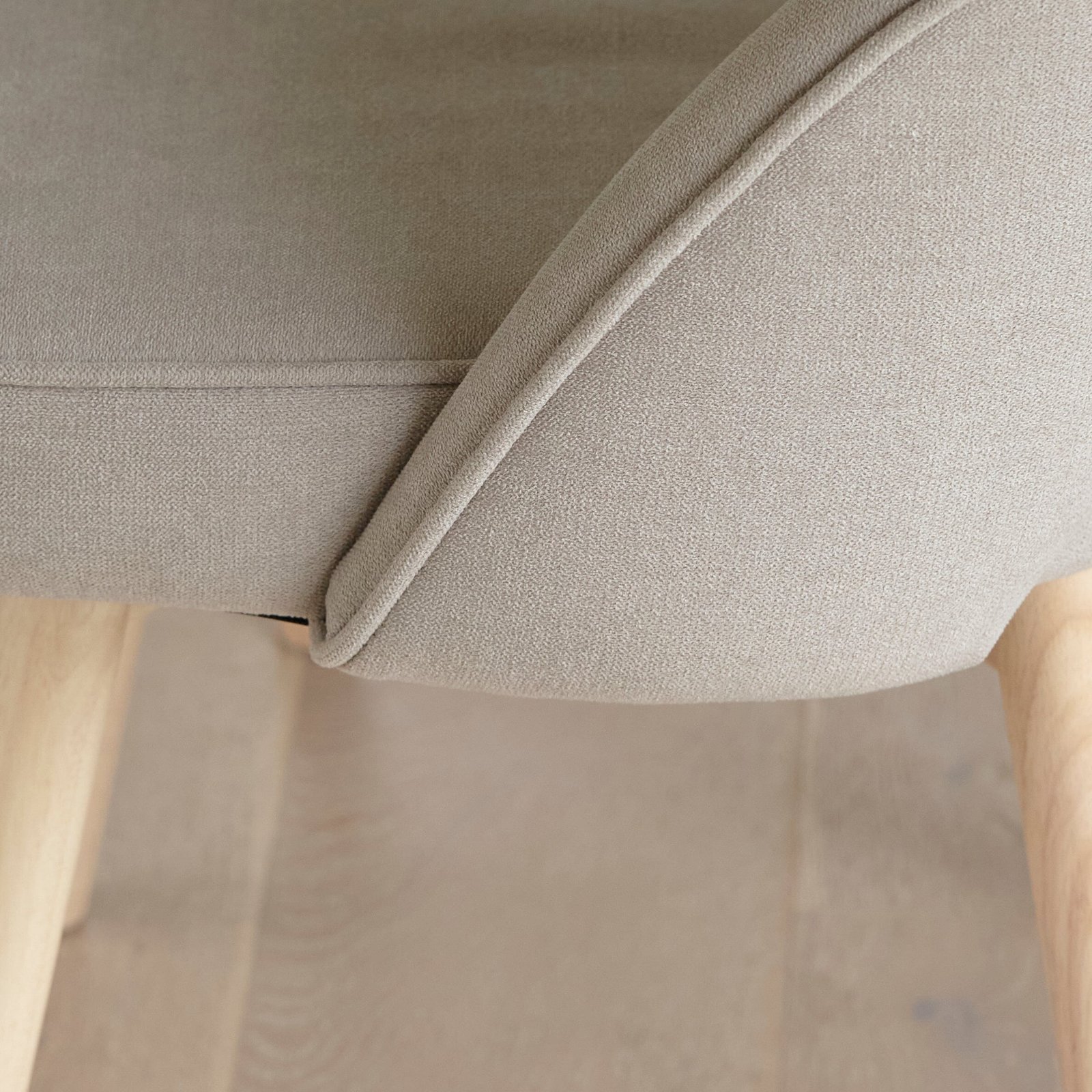 Amelia Whitewash Dining Table Set - 6 Seater - Marilyn Soft Beige Dining Chairs - Whitewash Legs - Image 8