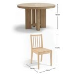 Marlon Whitewash Oak Round Dining Table Set - 4 Seater - Tilly Dining Chairs - Whitewash Oak - Image 10