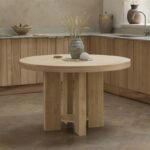 Marlon Whitewash Oak Round Dining Table Set - 4 Seater - Tilly Natural String Dining Chairs - Whitewash Oak Legs - Image 2