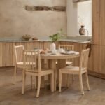 Marlon Whitewash Oak Round Dining Table Set - 4 Seater - Tilly Dining Chairs - Whitewash Oak