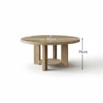 Marlon Whitewash Oak Round Dining Table - Large - Image 5
