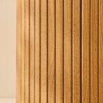 Matius Seasoned Oak 1 Left Door Bedside Table - Black Legs - Image 7