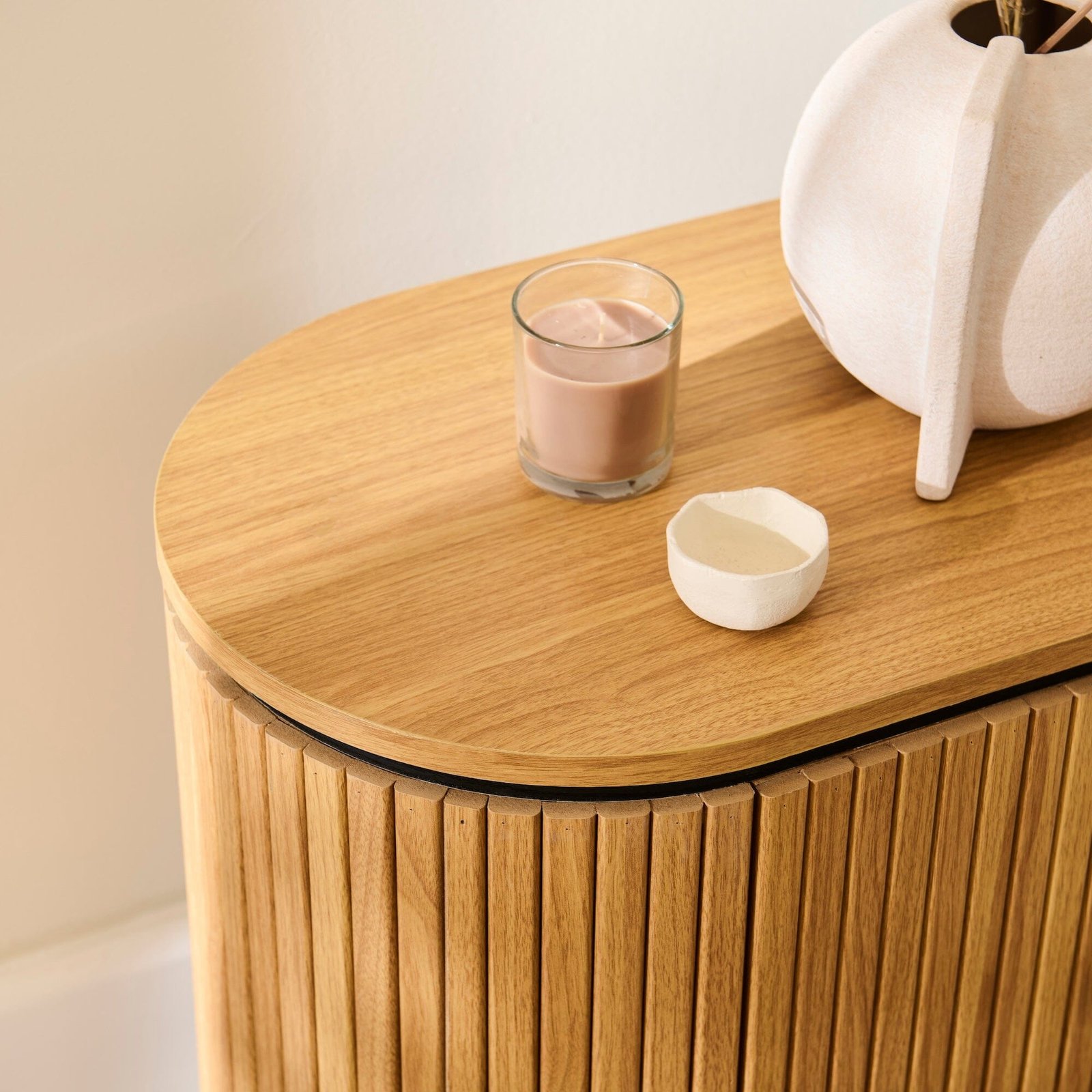 Matius Seasoned Oak 1 Left Door Bedside Table - Black Legs - Image 6