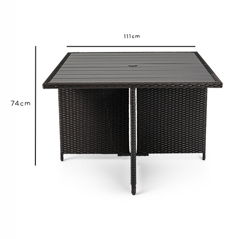 Outlet - 8 Seater Rattan Cube Outdoor Dining Set - Black Weave Polywood Top 1 8 Seater Rattan Cube Outdoor Dining Set - Black Weave Polywood Top - Laura James