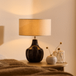 Midford Dark Grey Glass Table Lamp Base - 22cm