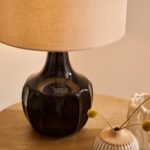 Midford Dark Grey Glass Table Lamp Base - 22cm - Image 4