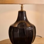 Midford Dark Grey Glass Table Lamp Base - 22cm - Image 5