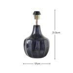 Midford Dark Grey Glass Table Lamp Base - 22cm - Image 9