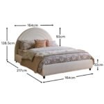Mimi King Size Ottoman Bed - Chalk White Boucle - Image 9