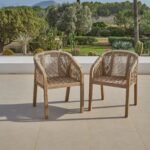 Amelia 6 Seater Wooden Garden Dining Set with 4 Nala Chairs & Charlotte Bench - Image 4