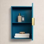 Nami Wall Cabinet with Mirror - Teal Blue - Image 2