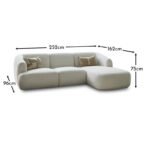 Nathalia Right Chaise Corner Sofa - Chalk White Boucle - Image 18