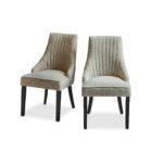 Outlet - Nadine Marl Taupe Dining Chairs - Set of 2 - Black Legs - Image 5