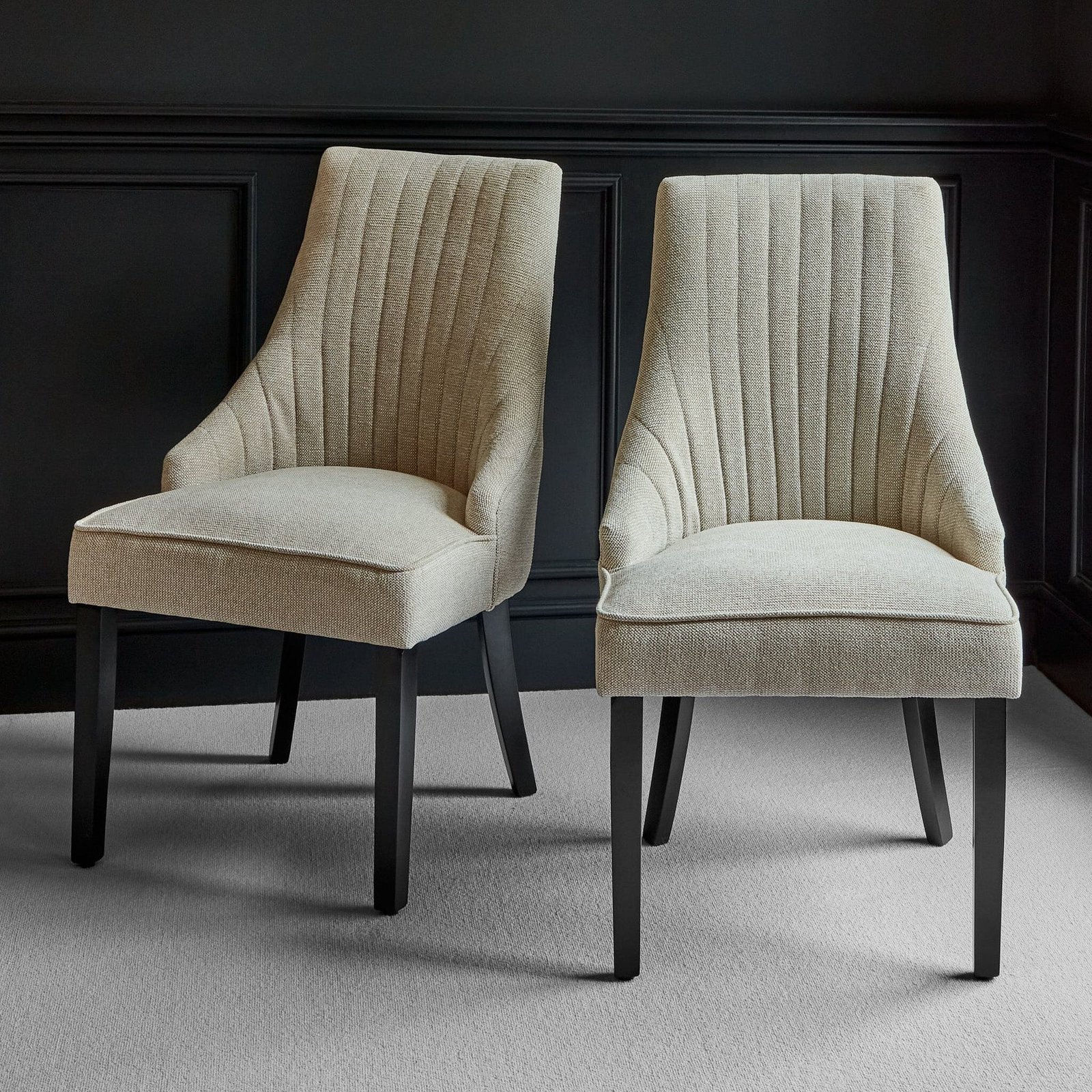 Nadine_Taupe_96a6c26e-433a-4ac2-b1a1-d57d48dd865f Nadine Marl Taupe Dining Chairs - Set of 2 - Black Legs