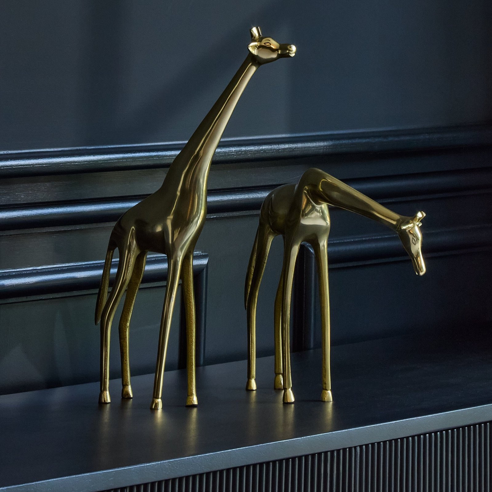 Nakuru Resting Metal Giraffe Ornament - Gold - Image 2