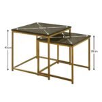 Nara Real Marble Nest of Tables - Gold Frame - Image 5