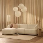 Nathalia Left Chaise Sofa - Chalk White Boucle