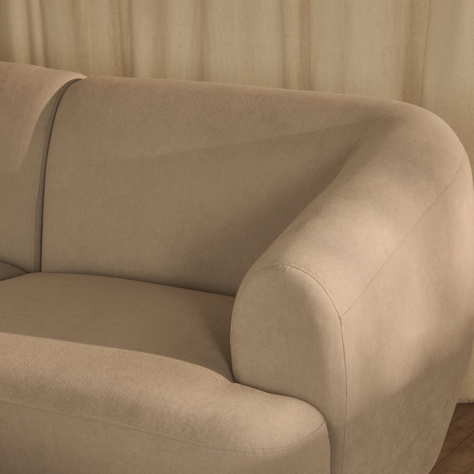 Nathalia Large Right Hand L-Shape Sofa - Soft Beige - Image 3