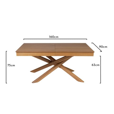 Amelia Oak Wood Dining Table - Extendable 1 Amelia Oak Extendable Dining Table