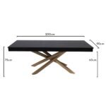 Outlet - Amelia Table Wood Extendable Black Top Whitewash Legs - Image 7