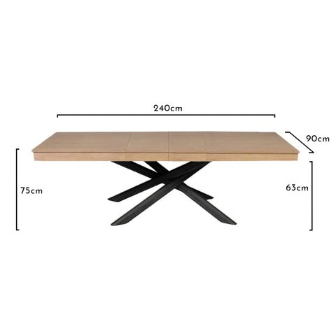 Amelia Whitewash Extendable Dining Table Set - 6 Seater - Mabel Black Spindle Back Chairs - Black Legs 3 Amelia Whitewash Extendable Dining Table with Black Legs