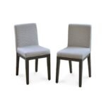 Outlet - Nolan Fawn Linen Dining Chairs - Set of 2 - Black Oak Legs - Image 7