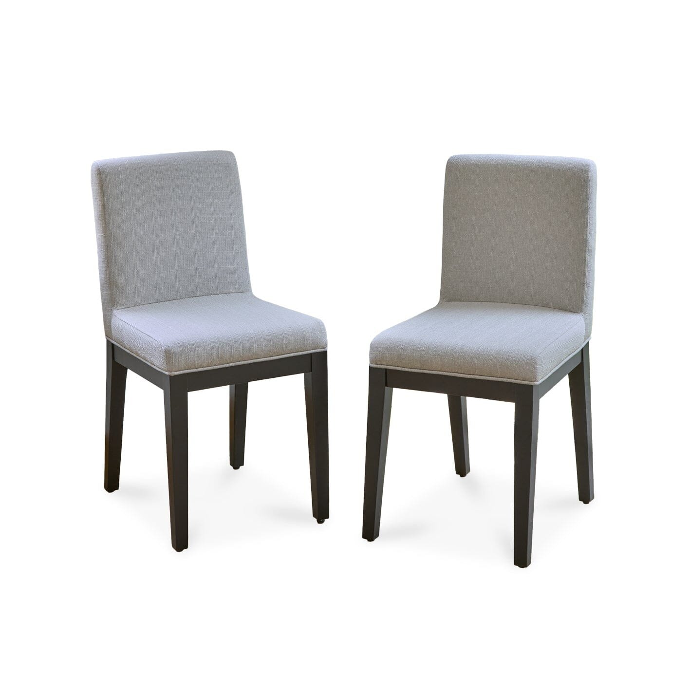 Outlet - Nolan Fawn Linen Dining Chairs - Set of 2 - Black Oak Legs - Image 7
