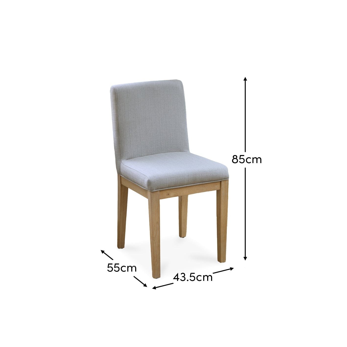 Nolan Fawn Linen Dining Chairs - Set of 2 - Whitewash Oak Legs - Image 5