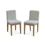 Nolan Boucle Dining Chairs - Set of 2 - Whitewash Oak Legs - Image 6