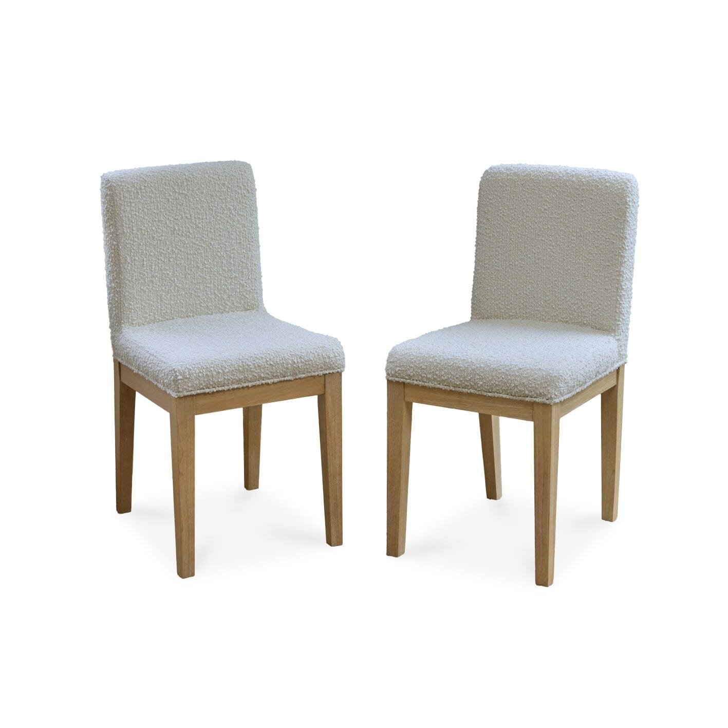Nolan Boucle Dining Chairs - Set of 2 - Whitewash Oak Legs - Image 6