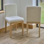 Nolan Boucle Dining Chairs - Set of 2 - Whitewash Oak Legs - Image 5