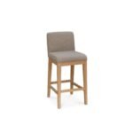 Outlet - Nolan Fawn Linen Bar Stool - Whitewash Oak Legs - Image 8
