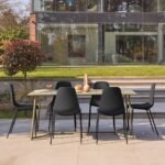 Wilder 6 Seater Metal Garden Dining Set with Wren Black Chairs - Image 6