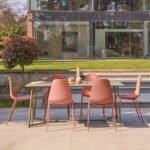 Wilder 6 Seater Metal Garden Dining Set with Wren Burnt Orange Chairs - Image 4