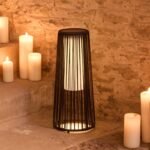 Octon 50cm Solar Outdoor Lantern - Black