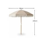Oia Round Parasol 2m - Wooden Pole - Natural - Image 8