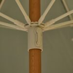 Oia Olive Green Round Parasol with 25kg Round Parasol Base - Grey Concrete - Image 3