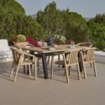 Palm 6 Seater Wooden Garden Dining Set with 6 Shiro Chairs